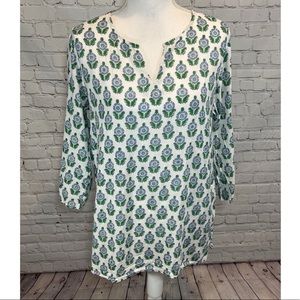 MANGO 100% Cotton Top with 3/4 Sleeves-Medium